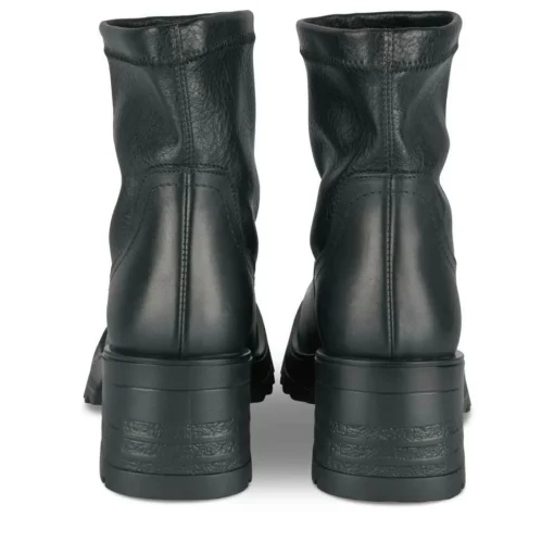Bottines NOIR Femme CUIR Motif Uni A Enfiler
