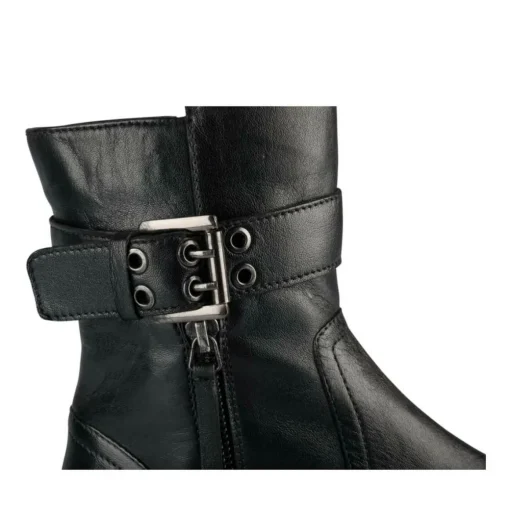 Bottines NOIR Femme CUIR Motif Uni Lacets