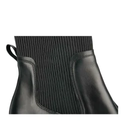 Bottines NOIR Femme CUIR Motif Uni Elastique