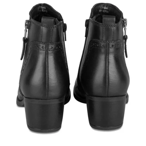 Bottines NOIR Femme CUIR Motif Uni Fermeture éclair