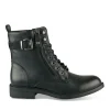 Bottines NOIR Femme Motif Uni Lacets