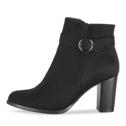 Bottines NOIR Femme Motif Uni Boucle