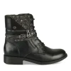 Bottines NOIR Femme Motif Uni Lacets