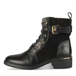 Bottines NOIR Femme Motif Uni Lacets