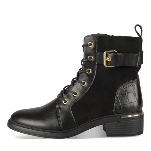 Bottines NOIR Femme Motif Uni Lacets