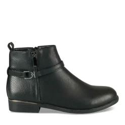 Bottines NOIR Femme Motif Animal Fermeture éclair