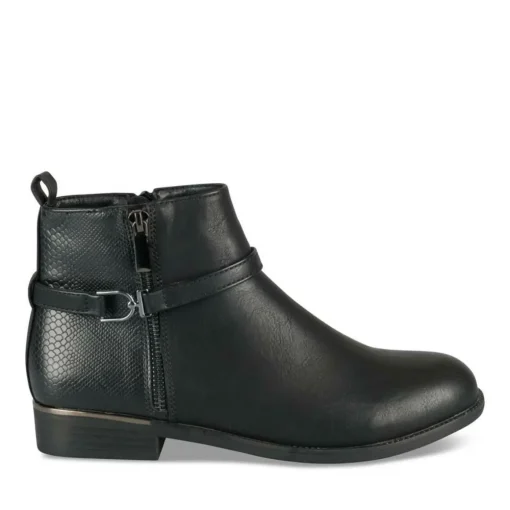 Bottines NOIR Femme Motif Animal Fermeture éclair