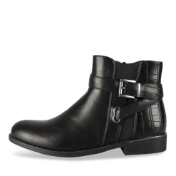 Bottines NOIR Femme Motif Animal Fermeture éclair