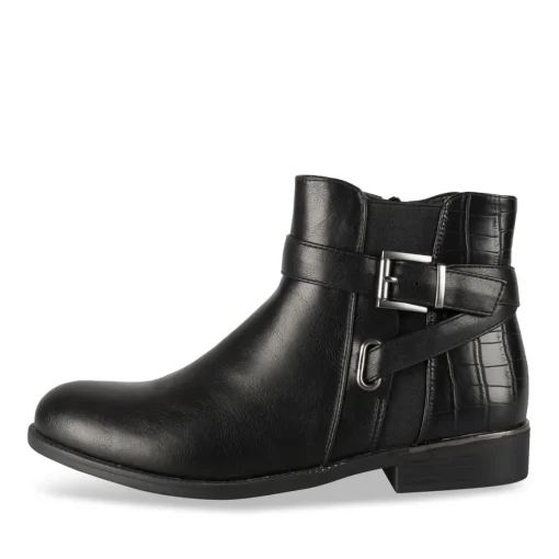 Bottines NOIR Femme Motif Animal Fermeture éclair