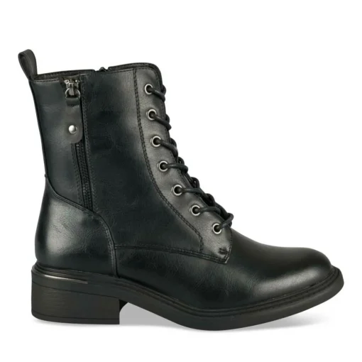 Bottines NOIR Femme Motif Uni Lacets