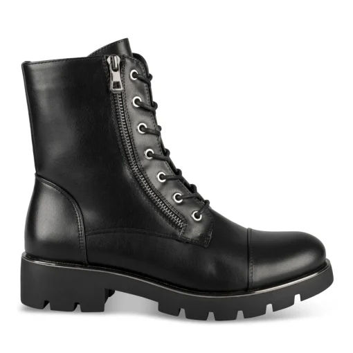 Bottines NOIR Femme Motif Uni Lacets