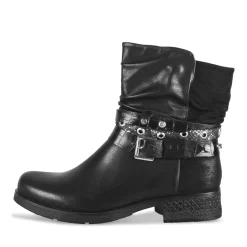 Bottines NOIR Femme Motif Clouté Fermeture éclair
