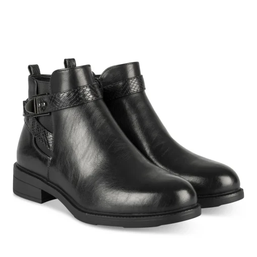 Bottines NOIR Femme Motif Uni Fermeture éclair