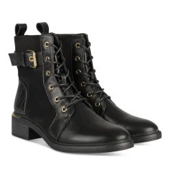 Bottines NOIR Femme Motif Uni Lacets