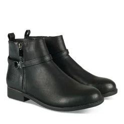 Bottines NOIR Femme Motif Animal Fermeture éclair