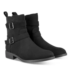 Bottines NOIR Femme Motif Uni Fermeture éclair