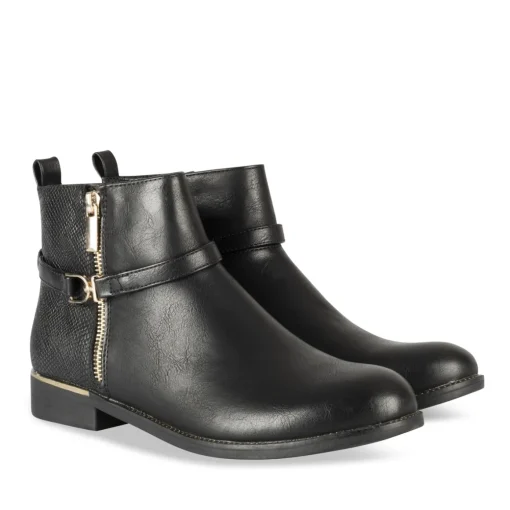 Bottines NOIR Femme Motif Uni Fermeture éclair