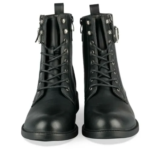 Bottines NOIR Femme Motif Uni Lacets