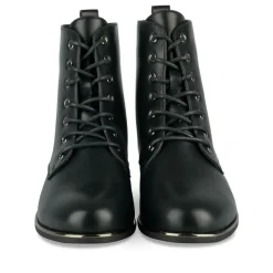 Bottines NOIR Femme Motif Uni Lacets