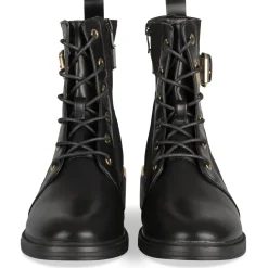 Bottines NOIR Femme Motif Uni Lacets