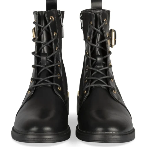 Bottines NOIR Femme Motif Uni Lacets