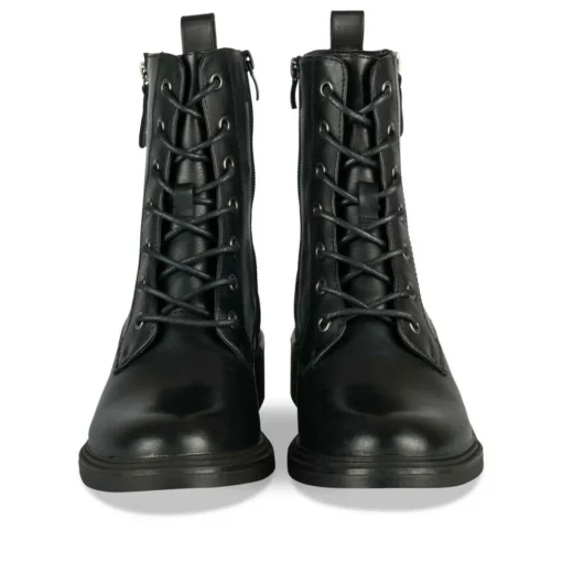 Bottines NOIR Femme Motif Uni Lacets