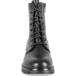 Bottines NOIR Femme Motif Uni Lacets