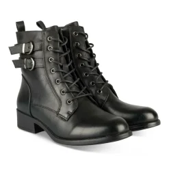 Bottines NOIR Femme Motif Animal Lacets