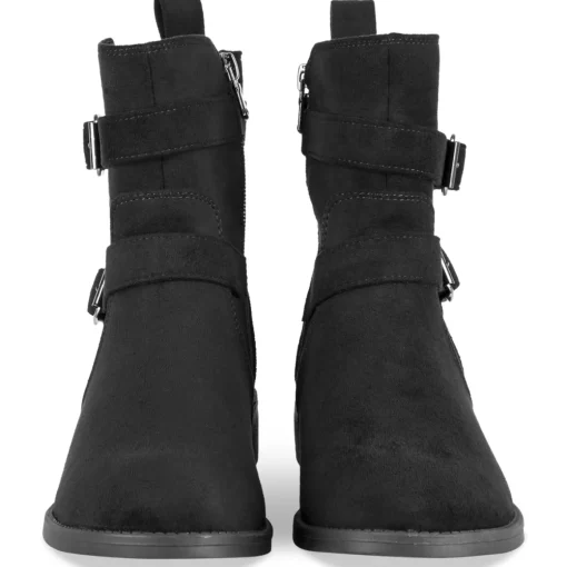 Bottines NOIR Femme Motif Uni Fermeture éclair
