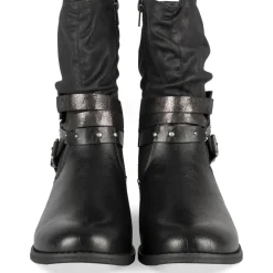 Bottines NOIR Femme Motif Chaîne Fermeture éclair