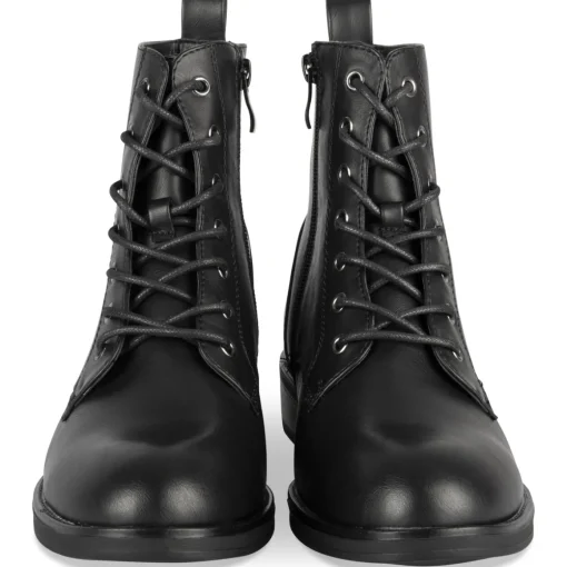 Bottines NOIR Femme Motif Uni Lacets