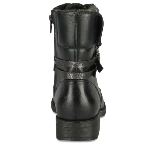 Bottines NOIR Femme Motif Uni Lacets
