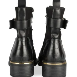 Bottines NOIR Femme Motif Uni Lacets