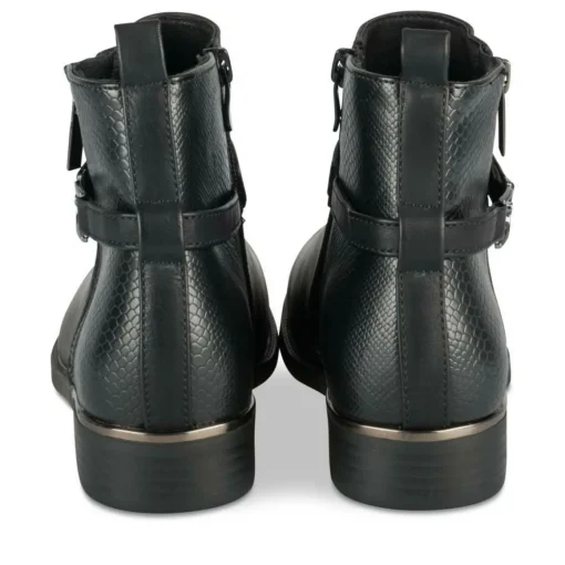 Bottines NOIR Femme Motif Animal Fermeture éclair