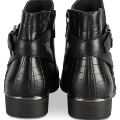 Bottines NOIR Femme Motif Animal Fermeture éclair