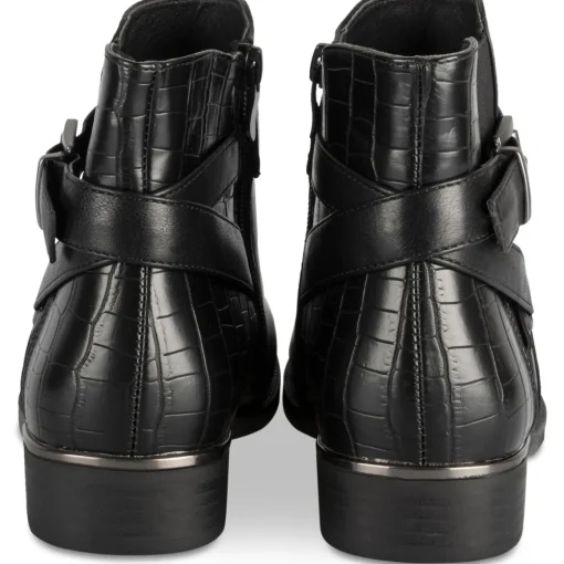 Bottines NOIR Femme Motif Animal Fermeture éclair