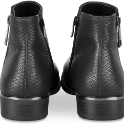 Bottines NOIR Femme Motif Animal Fermeture éclair