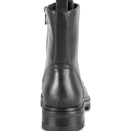 Bottines NOIR Femme Motif Uni Lacets