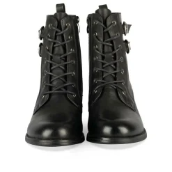 Bottines NOIR Femme Motif Animal Lacets