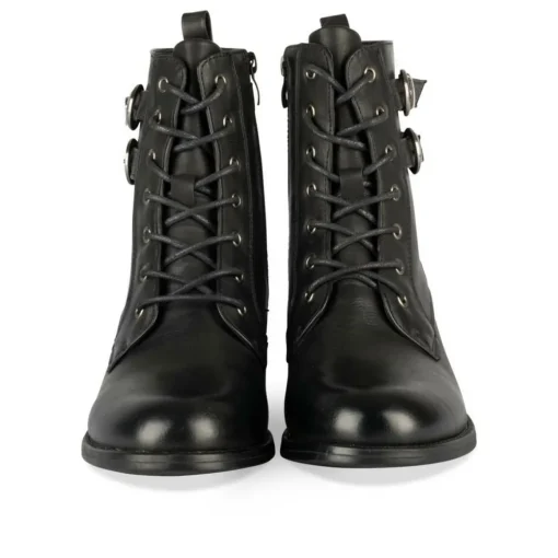 Bottines NOIR Femme Motif Animal Lacets