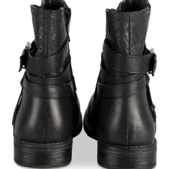 Bottines NOIR Femme Motif Animal Fermeture éclair