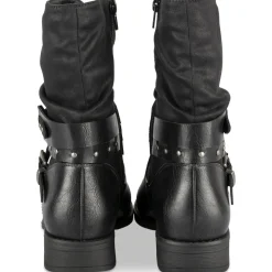 Bottines NOIR Femme Motif Chaîne Fermeture éclair