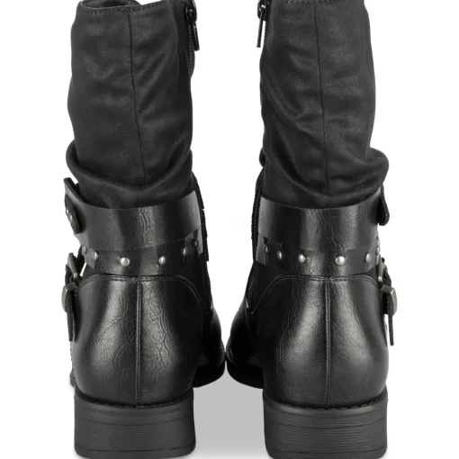 Bottines NOIR Femme Motif Chaîne Fermeture éclair