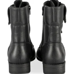 Bottines NOIR Femme Motif Uni Lacets
