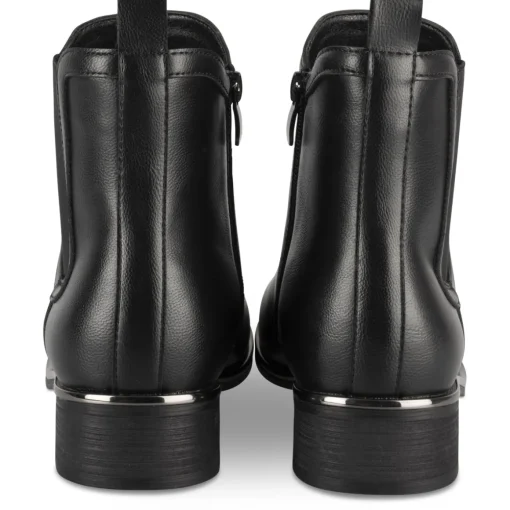 Bottines NOIR Femme Motif Uni Elastique