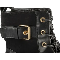 Bottines NOIR Femme Motif Uni Lacets