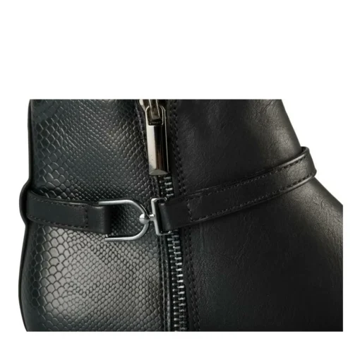 Bottines NOIR Femme Motif Animal Fermeture éclair