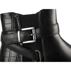 Bottines NOIR Femme Motif Animal Fermeture éclair