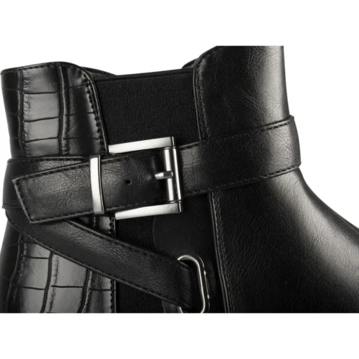 Bottines NOIR Femme Motif Animal Fermeture éclair