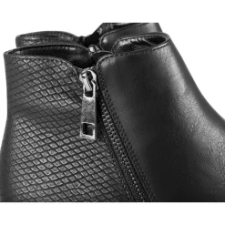 Bottines NOIR Femme Motif Animal Fermeture éclair